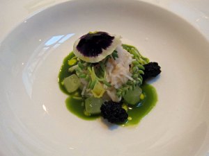 Roganic2011_05crabsquid Roganic - Flaky Crab and mallow cream, young squid and cucumber