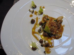 Roganic2011_07monkfish Roganic - Roasted monkfish, chicken salt, cockles and ruby chard