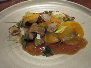 Shorthorn short ribs cooked for 72 hours, smoked marrow and butternut.